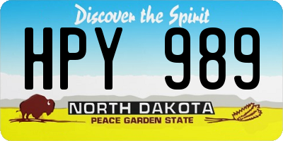 ND license plate HPY989