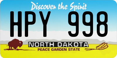 ND license plate HPY998