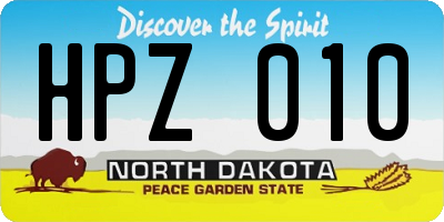 ND license plate HPZ010