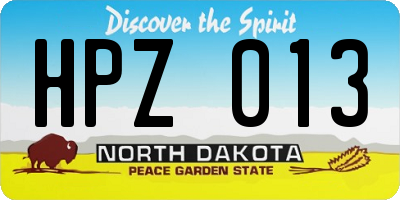 ND license plate HPZ013