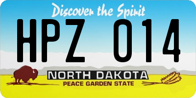 ND license plate HPZ014