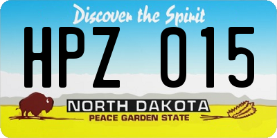 ND license plate HPZ015