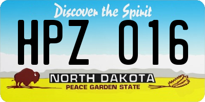 ND license plate HPZ016