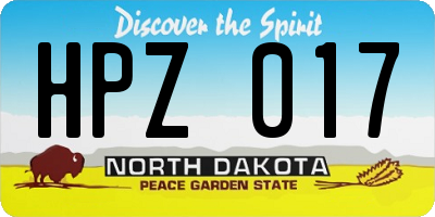 ND license plate HPZ017