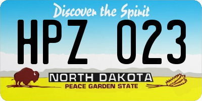 ND license plate HPZ023