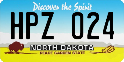 ND license plate HPZ024
