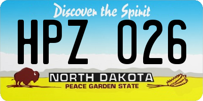 ND license plate HPZ026