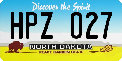 ND license plate HPZ027