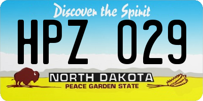 ND license plate HPZ029
