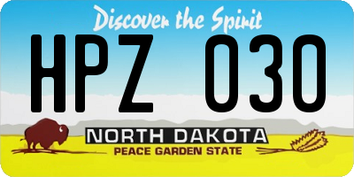 ND license plate HPZ030