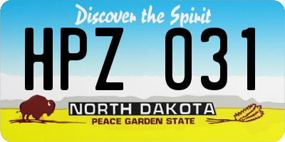 ND license plate HPZ031