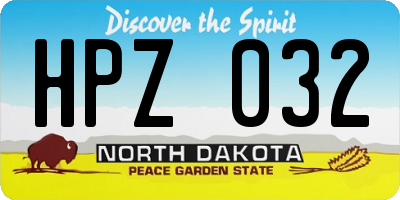 ND license plate HPZ032