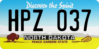 ND license plate HPZ037