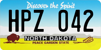 ND license plate HPZ042