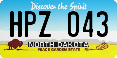 ND license plate HPZ043