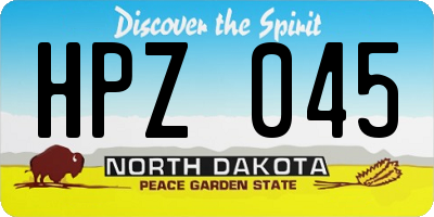 ND license plate HPZ045