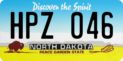 ND license plate HPZ046