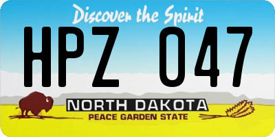 ND license plate HPZ047