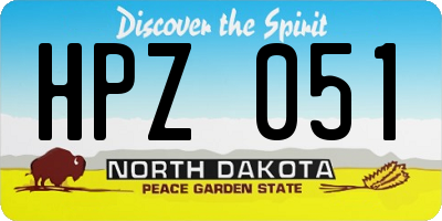 ND license plate HPZ051