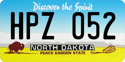 ND license plate HPZ052