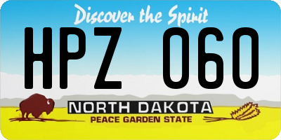 ND license plate HPZ060