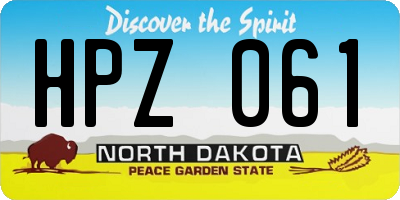 ND license plate HPZ061