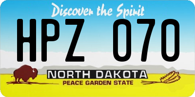 ND license plate HPZ070