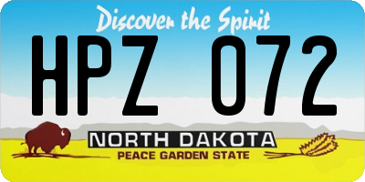 ND license plate HPZ072