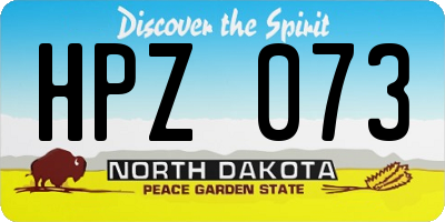 ND license plate HPZ073