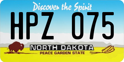 ND license plate HPZ075