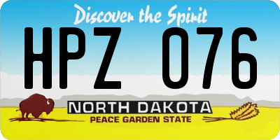 ND license plate HPZ076