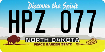 ND license plate HPZ077