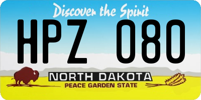 ND license plate HPZ080