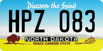 ND license plate HPZ083