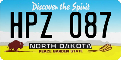 ND license plate HPZ087