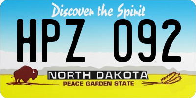 ND license plate HPZ092