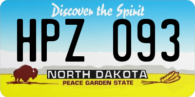ND license plate HPZ093