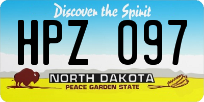 ND license plate HPZ097