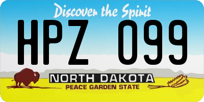 ND license plate HPZ099