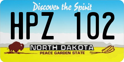 ND license plate HPZ102