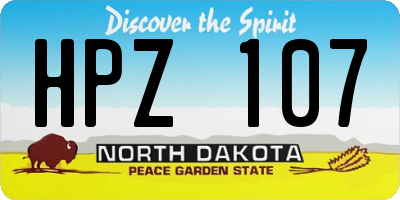 ND license plate HPZ107