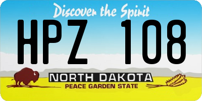 ND license plate HPZ108