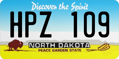 ND license plate HPZ109