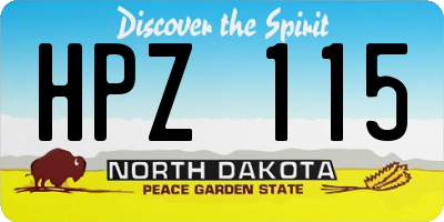 ND license plate HPZ115