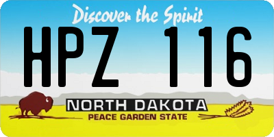 ND license plate HPZ116
