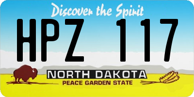 ND license plate HPZ117