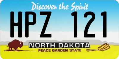 ND license plate HPZ121