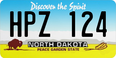 ND license plate HPZ124