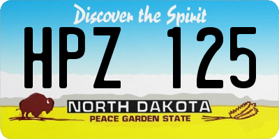 ND license plate HPZ125