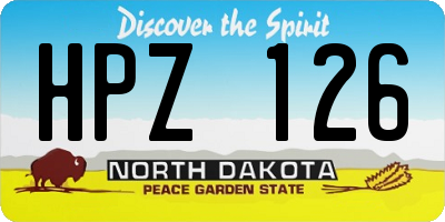 ND license plate HPZ126